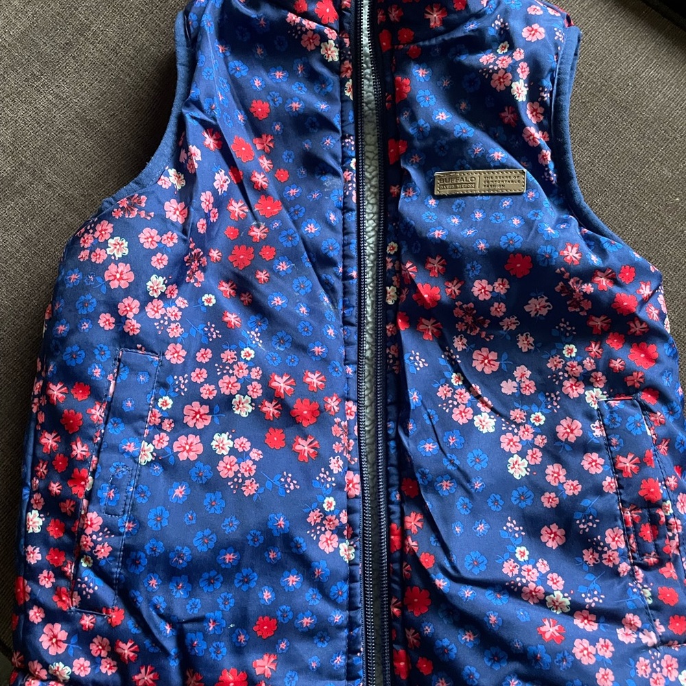 Barbour Kids Floral Vest - Blue and Red